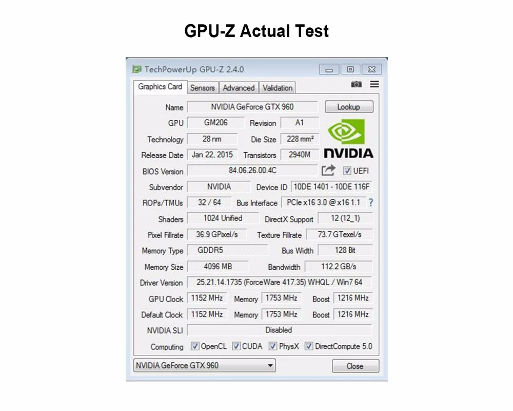 Видеокарта GTX 960 4GB 4096MB DDR5 128 bit carte graphhique видеокарта для Nvidia GTX PC