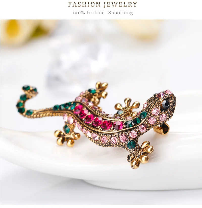 Европа и Соединенные Штаты новый ретро стиль бриллиант от Swarovski форма Ящерица