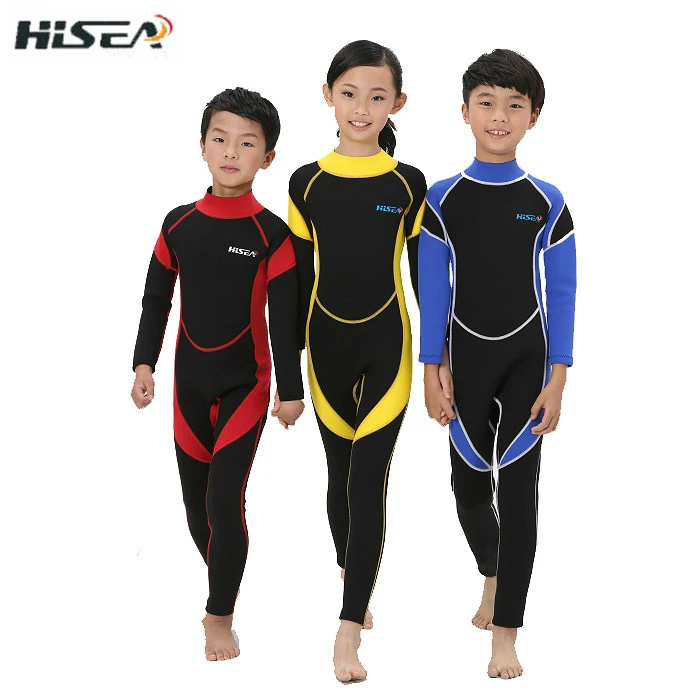 

2.5MM Neoprene Wetsuits Kids Swimwears Diving Suits Long Sleeves Boys Girls Surfing Children Rash Guards Snorkel One Pieces DCO