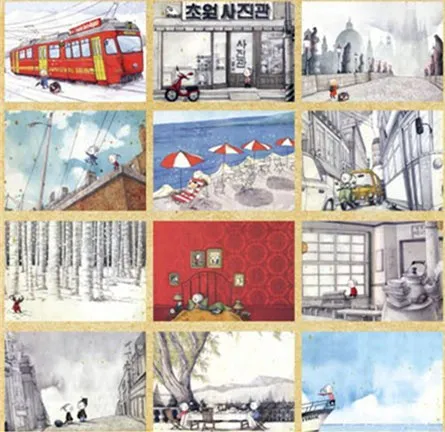 

"my travel stories" postcard book set - mini greeting card-36cards/set