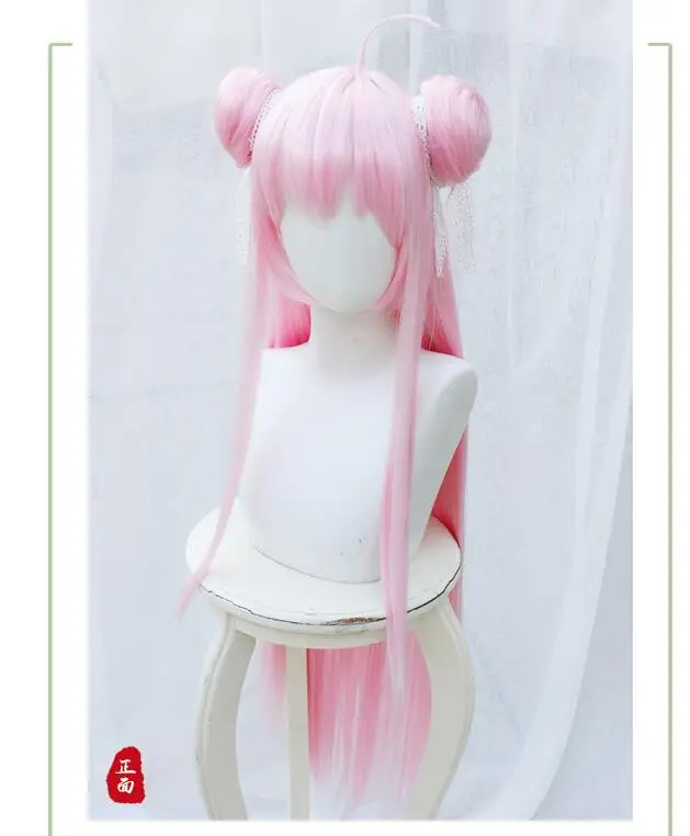 Аниме Happy Sugar Life Satou Matsuzaka длинные прямые волосы + булочки розовый парик для