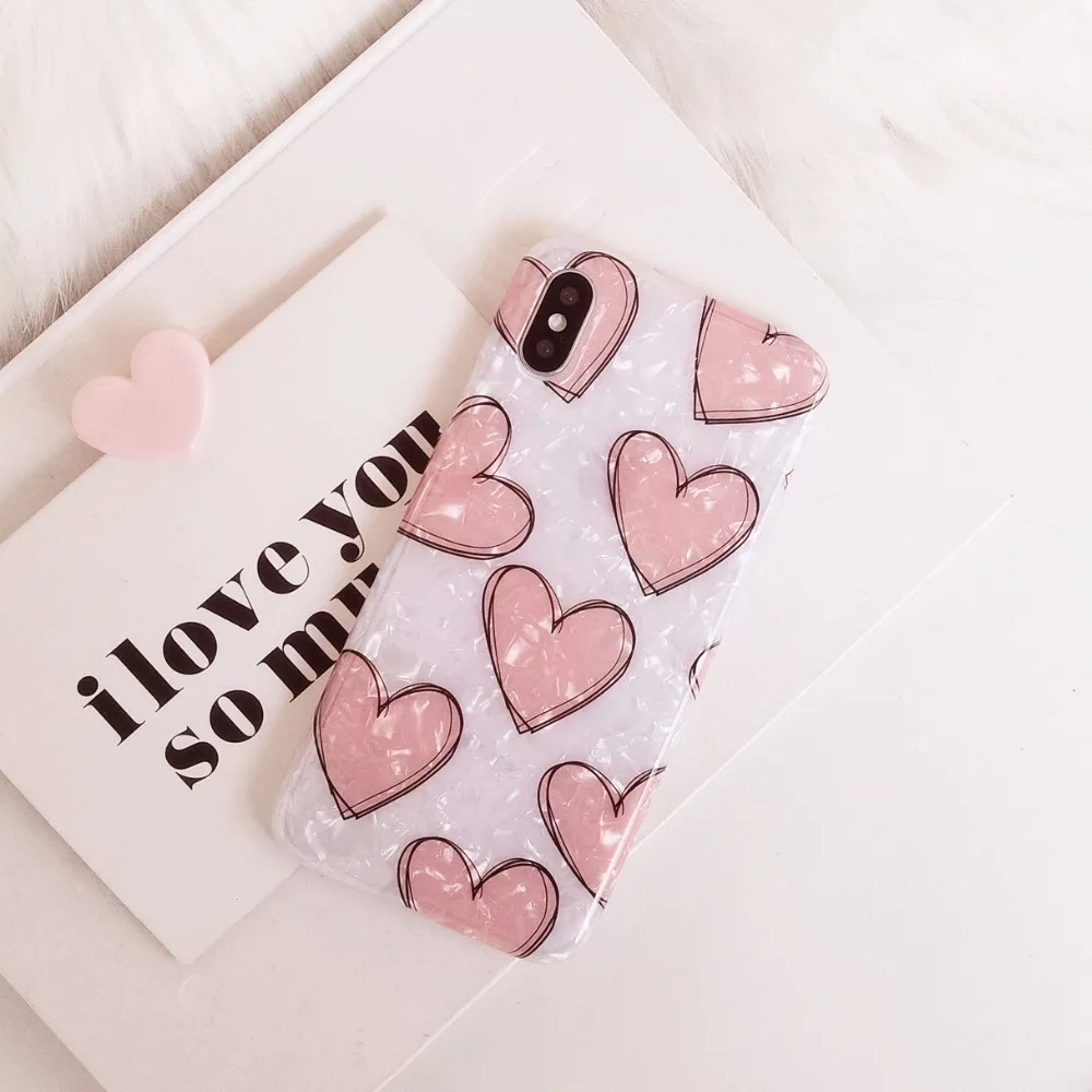 PGSD розовый любовь оболочка текстура мобильный телефон для iphone XS MAX XR apple 7/8 Plus 6s