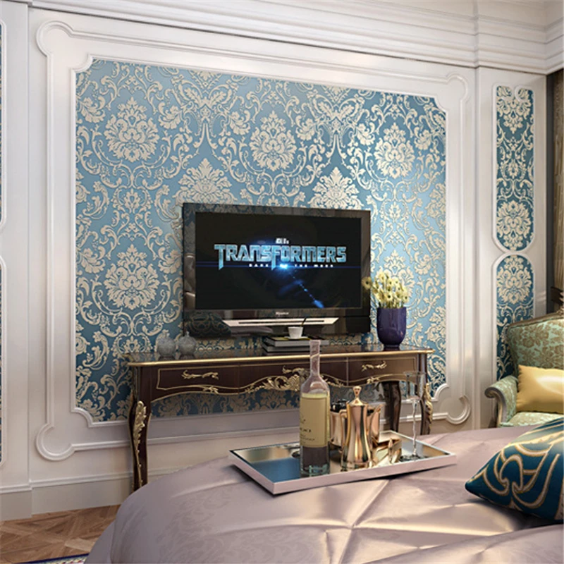 3D рельефные Дамасские нетканые стерео обои видео фон для гостиной спальни