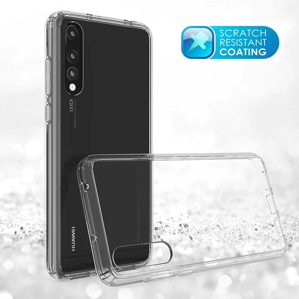 Гибридный противоударный чехол для Huawei P20 Pro гибкий ТПУ + Кристальный акриловый