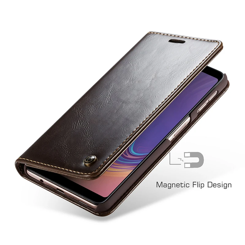 Кожаный флип чехол на магните для Samsung Galaxy S9 S8 Plus S7 A6 A7 A8 A9 2018 чехлы телефонов Чехол