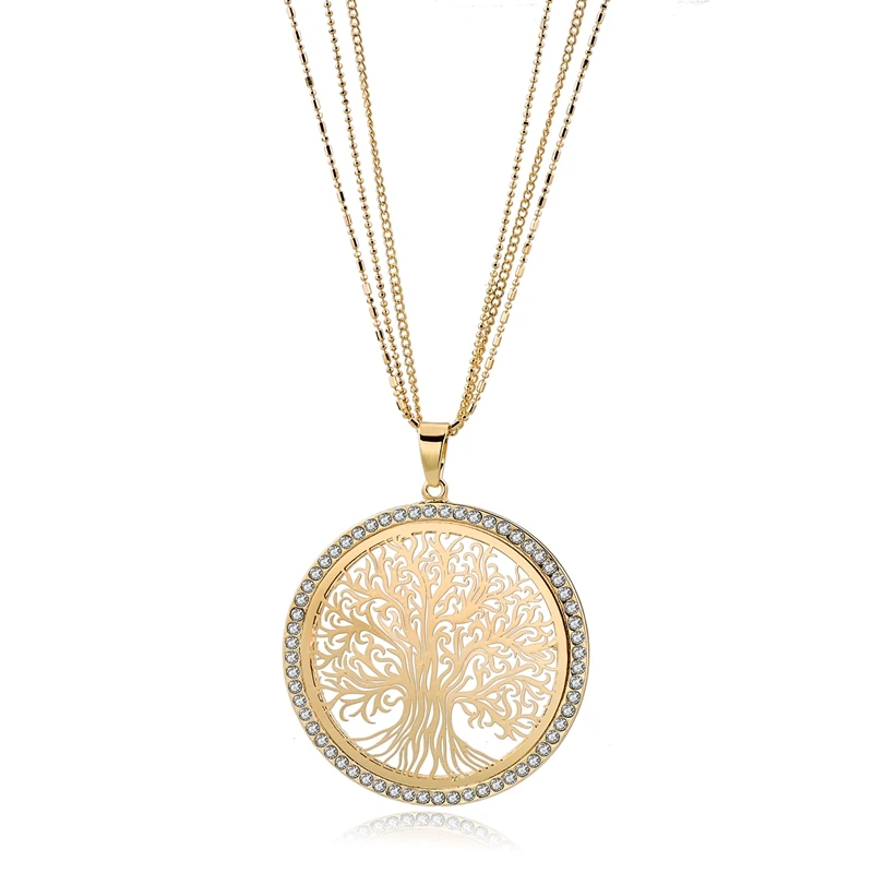

TOUCHEART Gold Tree Of Llife Statement Necklace & Pendants Women & Men Display Necklace Silver Chain Holder Necklace SNE180003