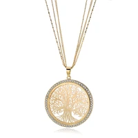 toucheart gold tree of llife statement necklace pendants women men display necklace silver chain holder necklace sne180003