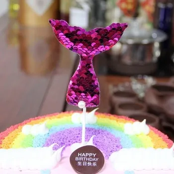 1 шт. блестки Топпер для торта С Днем Рождения одеяло хвост русалки торт фигурки