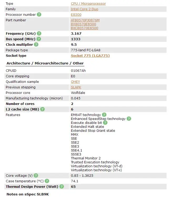 Процессор Intel Core 2 Duo E8500(6 Мб кэш-памяти, 3,16 ГГц, 1333 МГц FSB) SLB9K EO LGA775 настольный процессор Intel центральный процессор