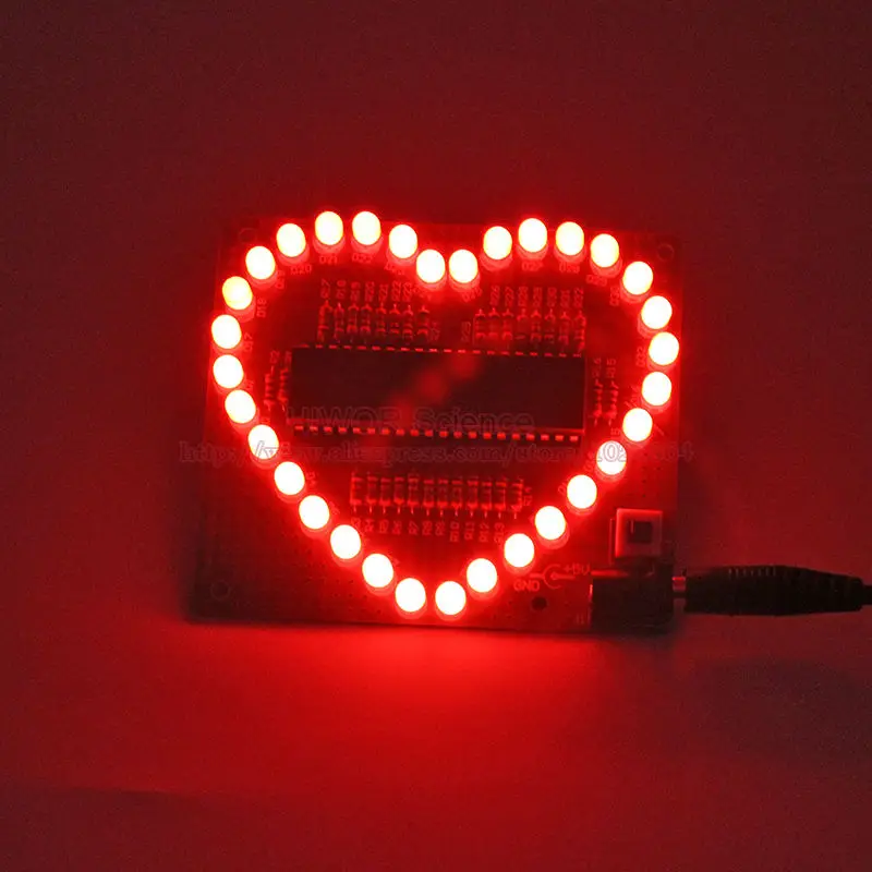 1 компл./лот электронное веселье DIY Kit светящийся светильник с циркуляцией сердца