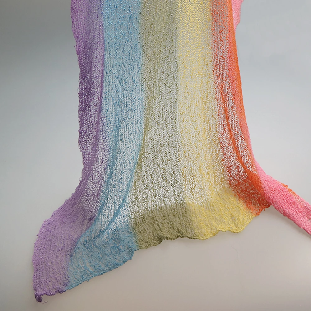 

D&J Rainbow Stretch Knit Wrap Cute Baby Posing Rayon Wraps Newborn Baby Photography Props Photo Infant Costume Blanket