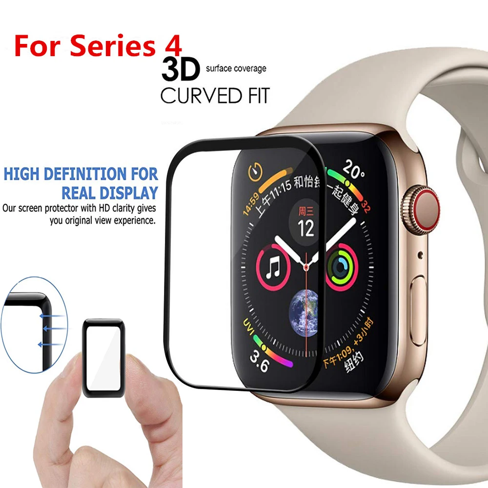 Новая изогнутая полная пленка для apple watch series 5 4 3 2 1 закаленное стекло 3D Защита