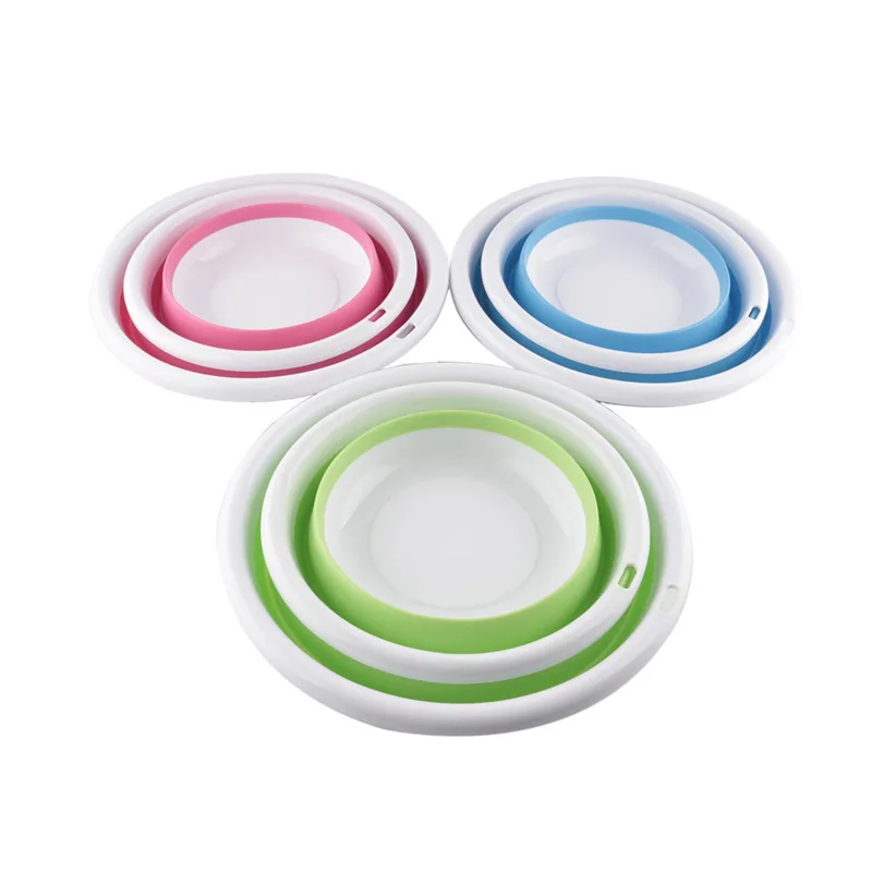 3 цвета пластиковое складное ведро Портативный умывальник складной пищевой