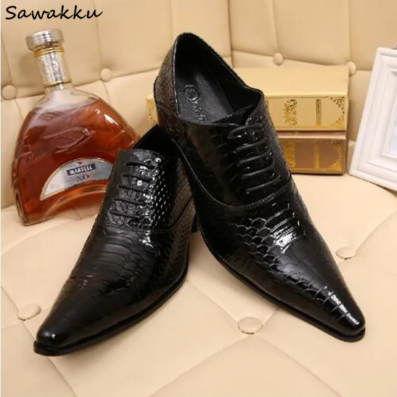 Мужская деловая обувь в британском стиле с металлическим носком из натуральной