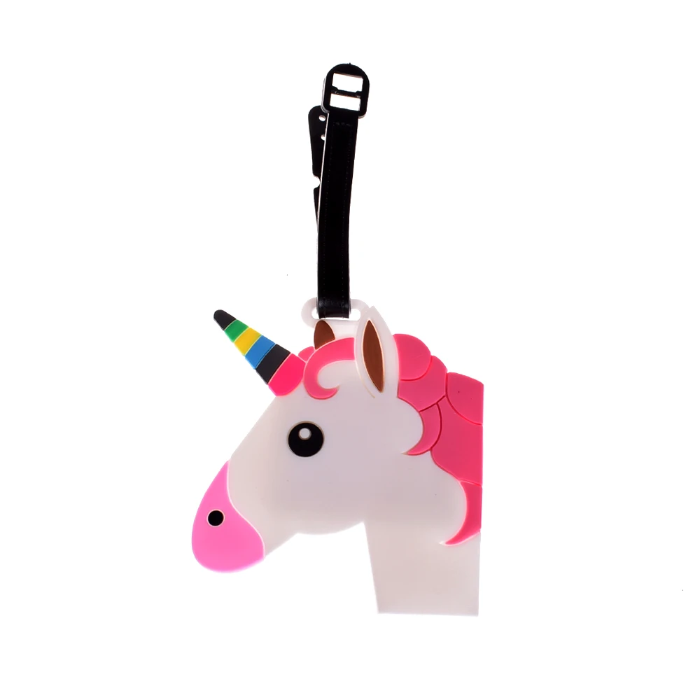 Unicorn 2 1 шт. Милые Силиконовые Багажные Бирки в форме мороженого, фруктов, ярлыки для багажа, имя, адрес, ID, чемодан, этикетки для путешествий, подарки, аксессуары для путешествий - Цвет: Unicorn 2