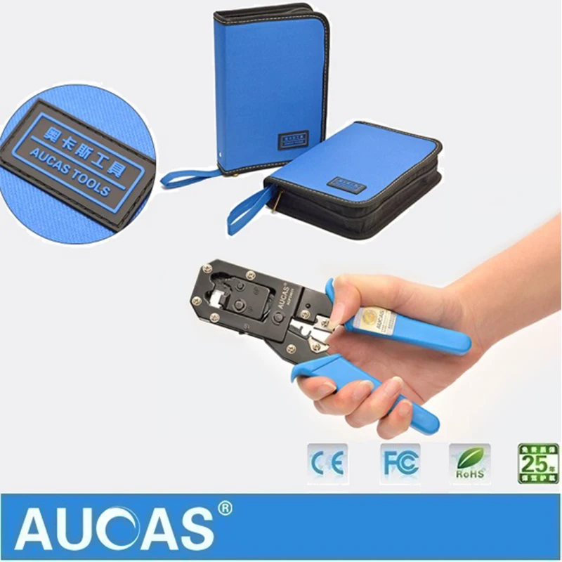 12 в 1 обжимной инструмент Aucas для кабеля Ethernet RJ11 RJ45 Cat5 Cat6 сетевого набор обжимных