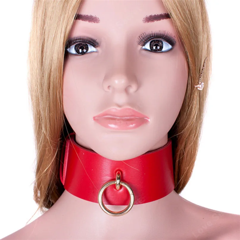 Red PU Leather Slave Collar Sex Toy for Women Neck Bondage Restraint Fetish Products Erotic Games Ring Couple | Красота и здоровье