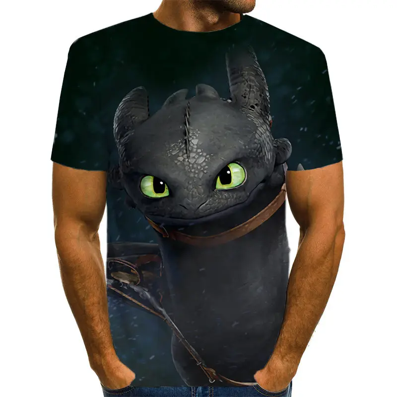 Футболка с 3d принтом Как приручить дракона Повседневная футболка