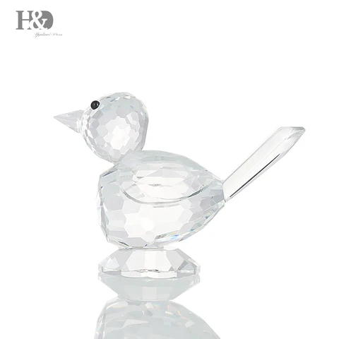 H & D 2,9 ''Хрустальная вырезка ручной работы «Wren» счастье пресс-папье мини-украшение в форме птицы свадебный домашний Декор подарок (прозрачный)