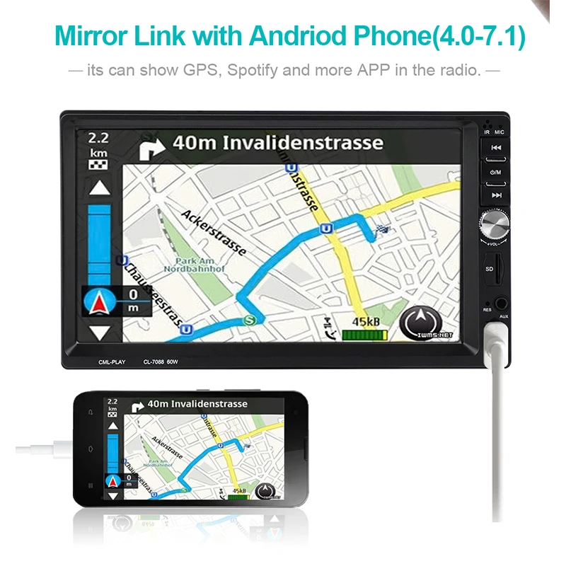 Автомагнитола 2 Din автомобильный стерео сабвуфер аудиоплеер Bluetooth FM SD AUX USB