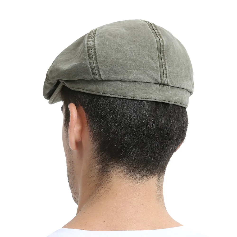VOBOOM Washed Cotton Newsboy Cap Mens Womens Octangle Gatsby Hat for Summer Autumn Female Girl 160 |