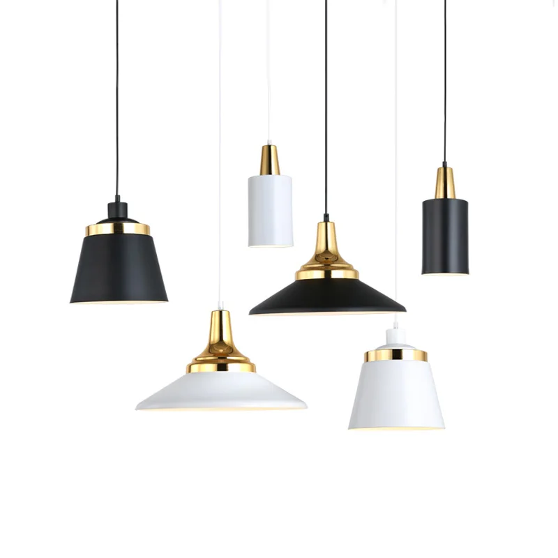 

Modern Metal Pendant Light ABC Indoor Lighting Fixture Black White Gold Pendant Lamp Contemporary Hanging Edison Pendant Light