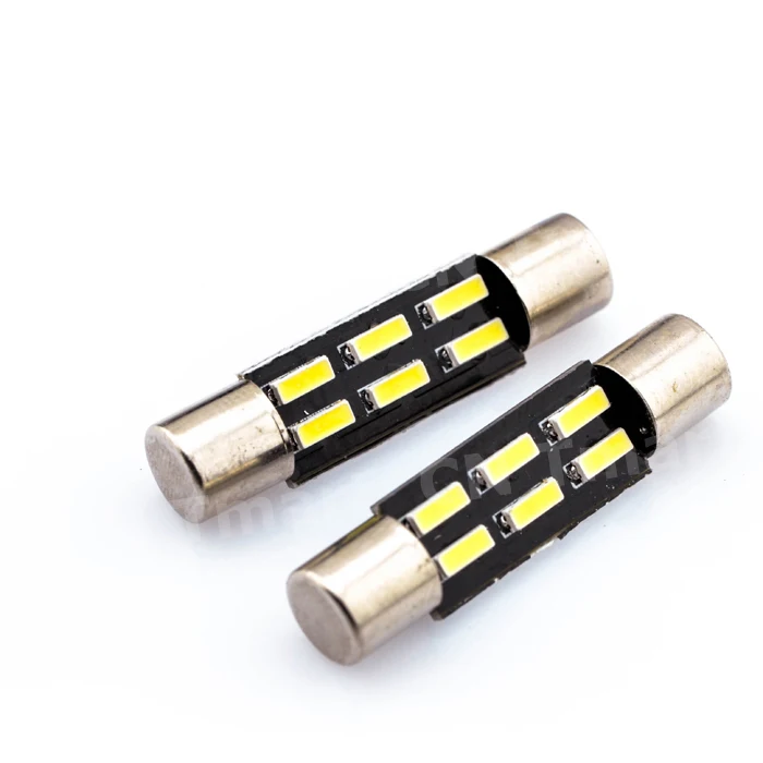 100x T6.3 4014 6LED C5W гирлянда лампы 28 мм внутренней отделки автомобиля света двери Купол