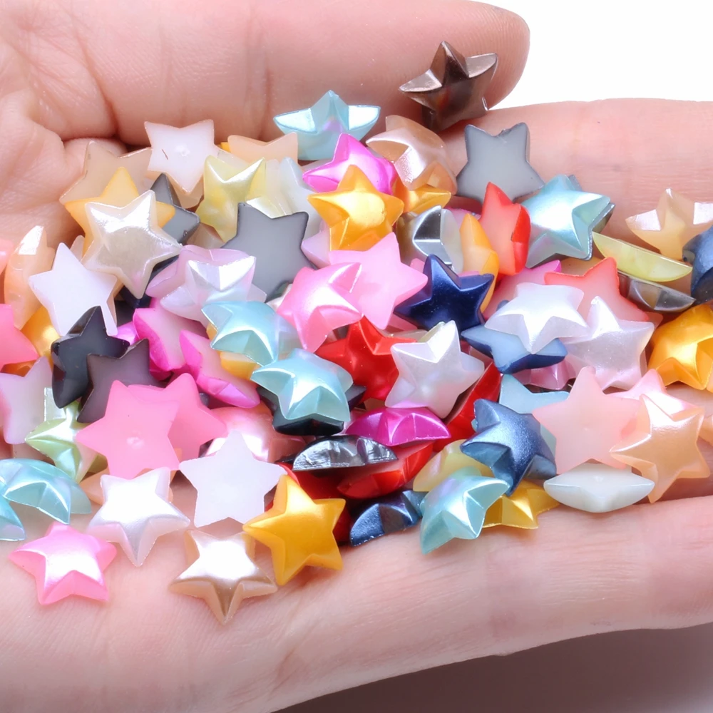 

10mm About 2000pcs Starlet Shape Many Colors Imitation Half Pearls Flatback Nail Art DIY Jewelry Crafts Cellphone Decoration