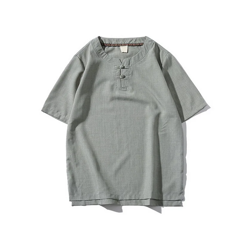 2019 Мода китайский стиль мужской летние рубашки рубашка с коротким рукавом ретро