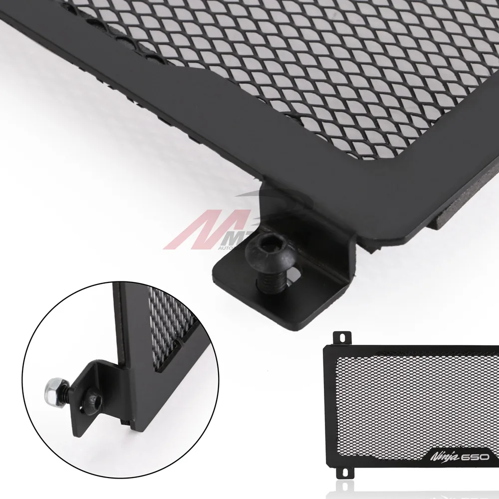 BLACK Motorcycle Radiator Guard Grille Oil Cooler Cover Bike Racing For KAWASAKI Z650 NINJA650 NINJA 650 2017 2018 | Автомобили и