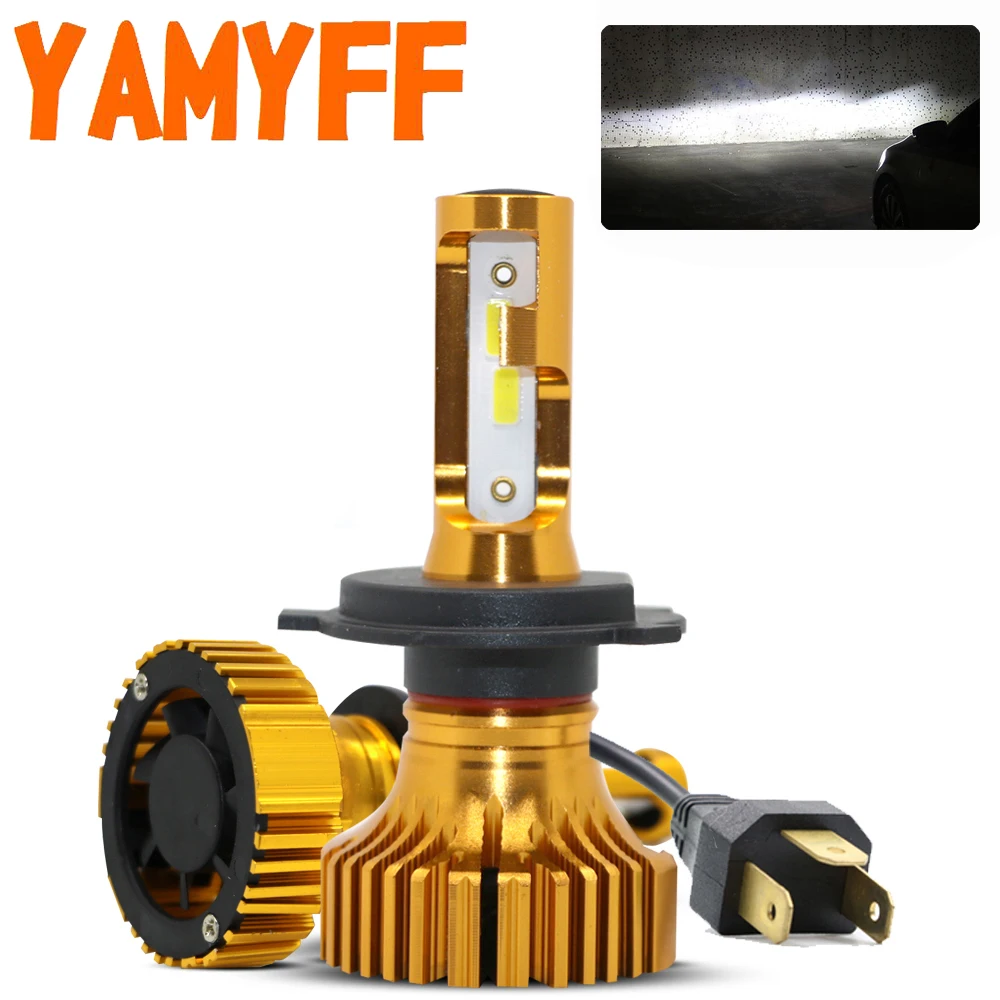 Светодиодные фары YAMYFF H7 H4 H1 H11 H8 H3 9005 HB3 9006 9000LM 6500K 12 В автомобильные COB