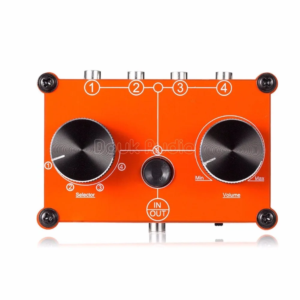 MC104 Red Mini 4 порта стерео 3 5 мм в 1 OUT Audio Splitter селектор Пассивный предусилитель