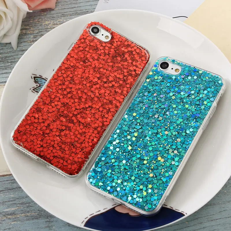 Fashion Bling Sparkle Glitter Soft Case For iPhone 5S SE X 8 7 6 6S Plus Samsung S9 S8 S7 Note8 A3 A5 A7 J3 J5 J7 2017 |