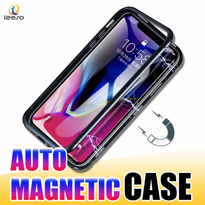 Магнитный поглощающий чехол для iPhone XS Max XR X 10 8 7 6 6S R Plus роскошный металлический