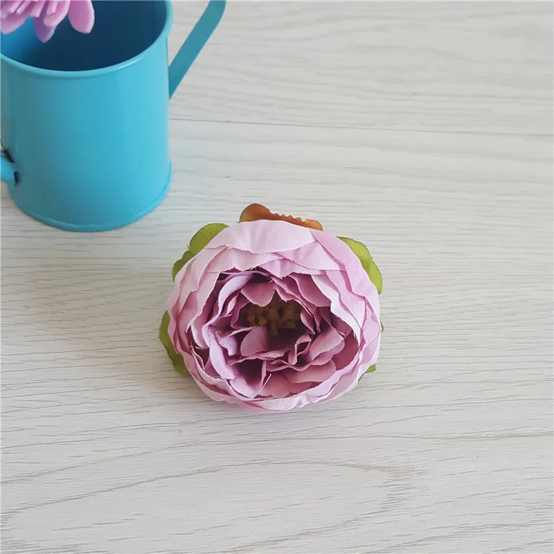 5pcs/lot 5cm High Quality Peony Flower Head Silk Artificial Flowers Wedding Decoration DIY Garland Crafts Fake Flowers Flores - Цвет: Лиловый