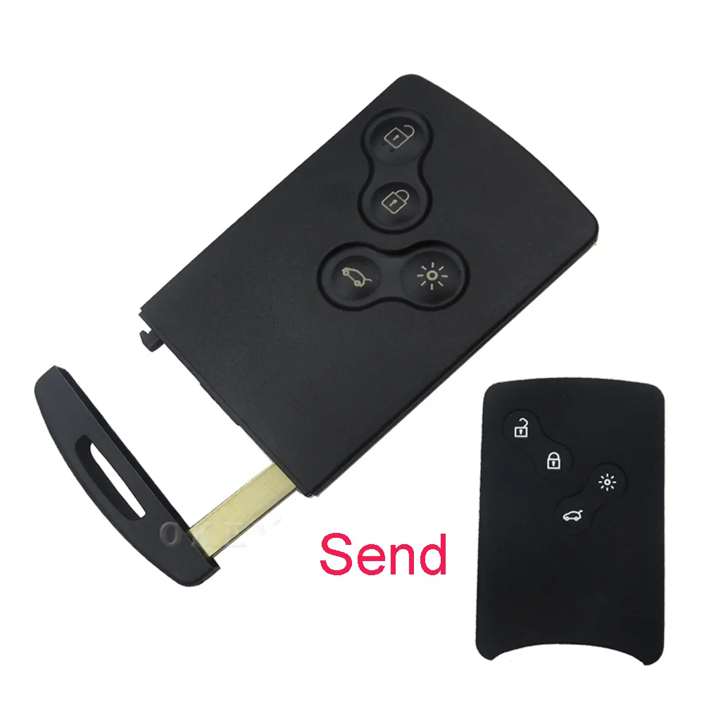 

High Quality Remote Smart Card Key Shell For Renault Laguna Koleos Clio 4 Button Auto Car Key Case Fob with Blade Fast Shipping