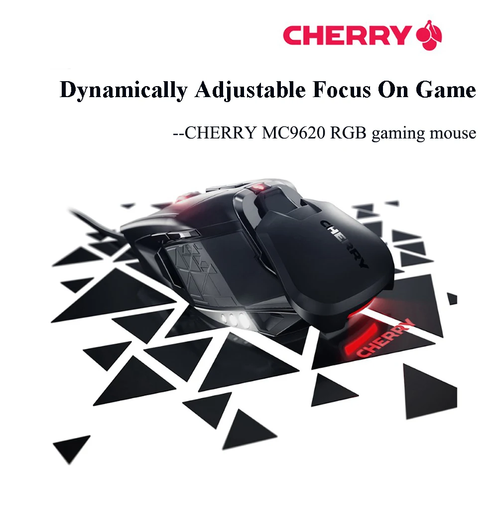 Оригинальная проводная мышь CHERRY CM9620 Esport, игровая оптическая мышь 16,7 миллионов RGB, регулируемая 12000 точек/дюйм, 9 программируемых кнопок