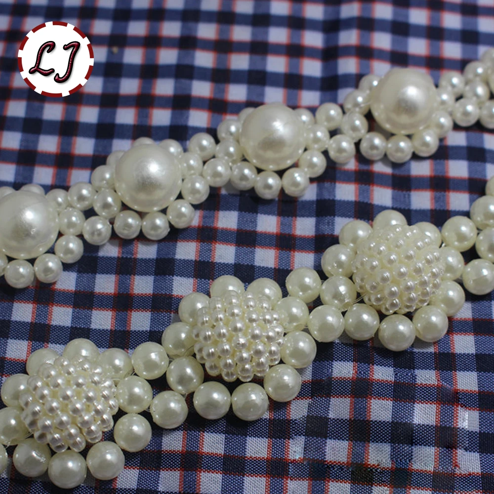 Новинка высокое качество 2 шт./лот ремесло Плетеный жемчуг отделка вышитая