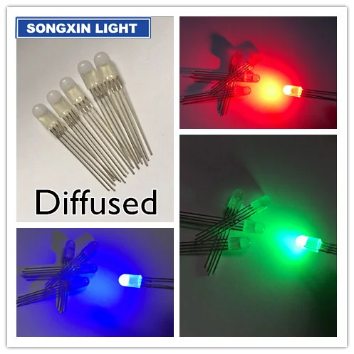 20 шт 5 мм светодиодный общий анод RGB светоизлучающий диод