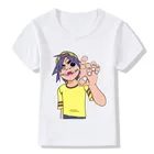 Забавная детская футболка с принтом Gorillaz, летние модные топы, футболка для маленьких мальчиковдевочек, хипстерская крутая детская повседневная одежда, ooo930