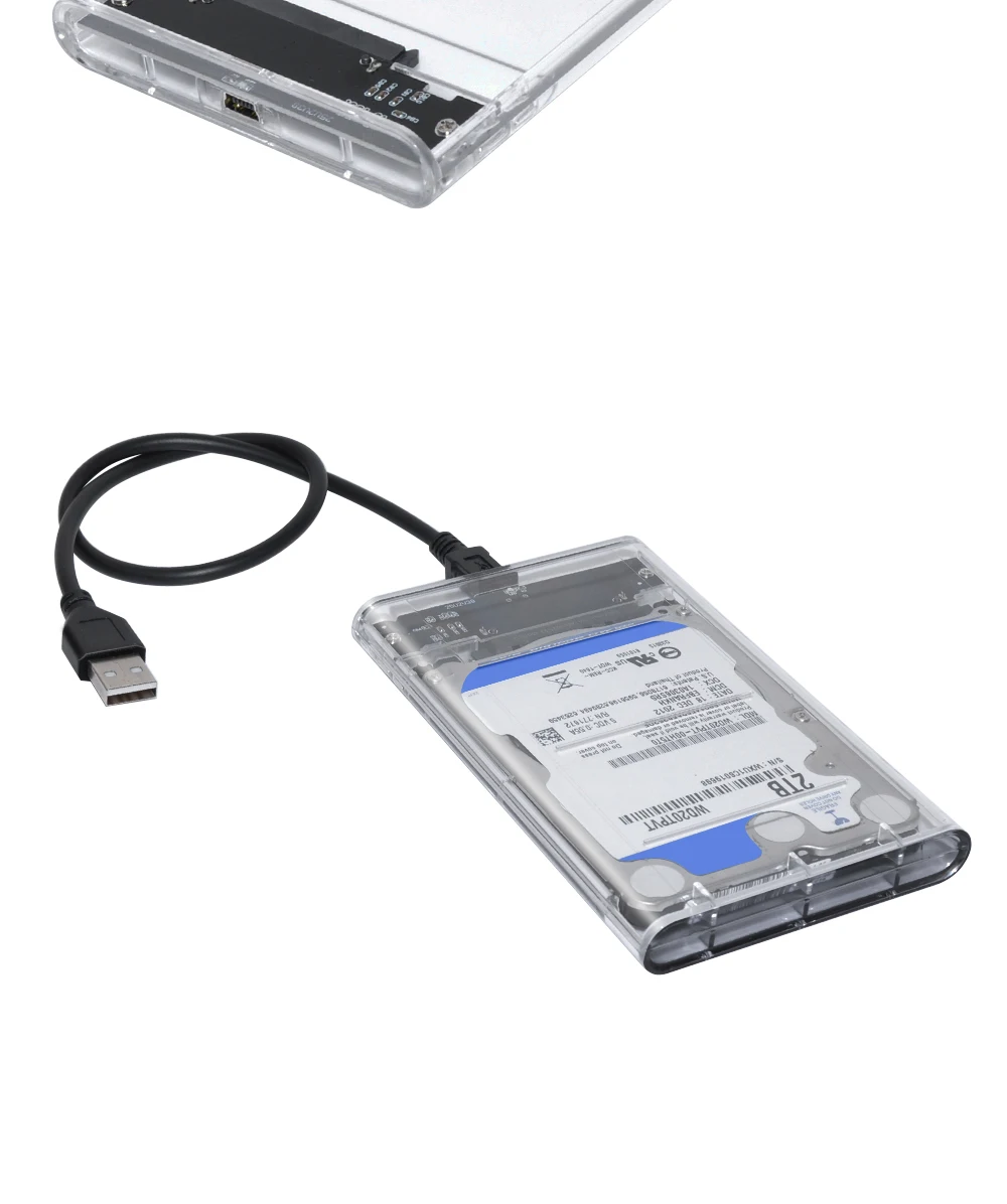 DeepFox универсальный пластиковый 2nd HDD SSD caddy 9,5 мм SATA 3,0-USB 2,0 HDD чехол для 2," жесткого диска корпус