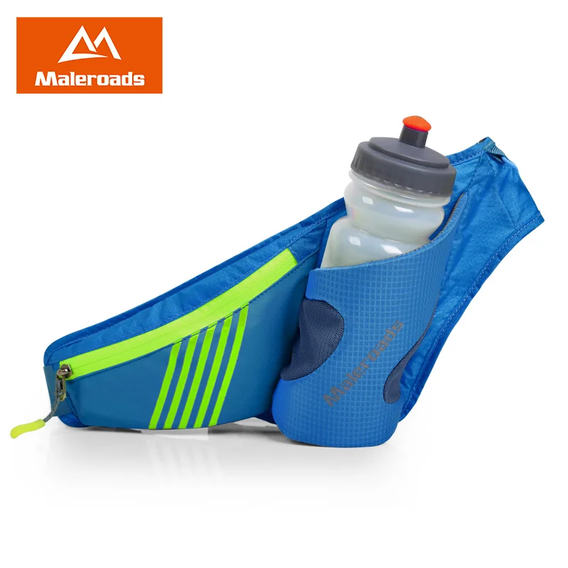 Забавная поясная сумка для бега с держателем бутылки водой черная велоспорта