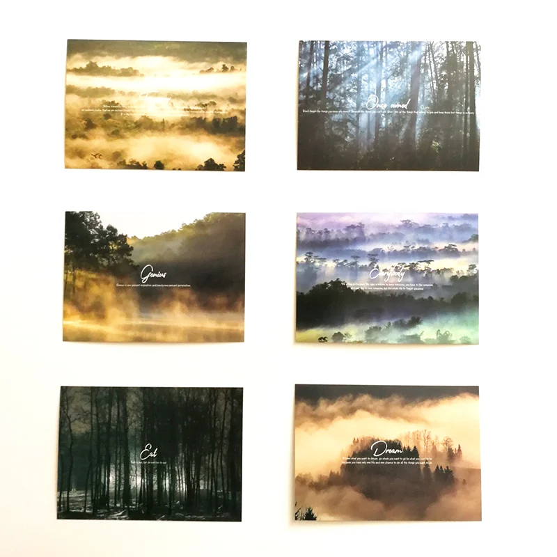 30 шт./компл. Туманный лес с классической английской фразу выбор подарочных карт
