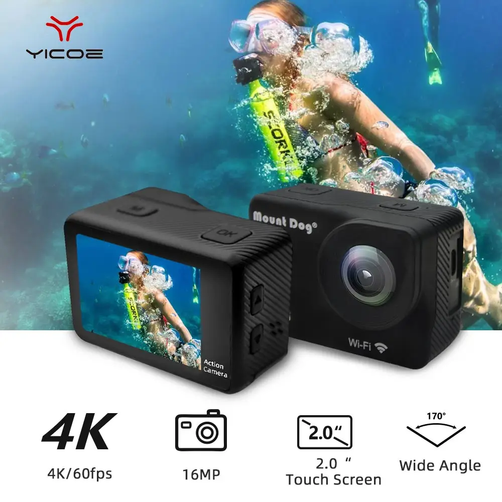 Ultra HD 4K Спортивная экшн-камера Wifi 170D 30fps Go pro Аксессуары для селфи палка нагрудный ремень для спортивной видео экшн-камеры