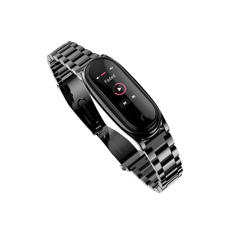 Высокое качество Смарт часы ремешок для Xiaomi mi band 3 браслет из нержавеющей стали с