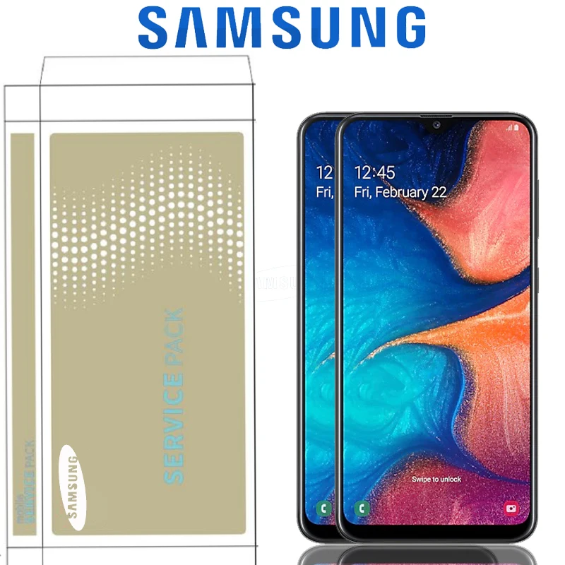 Оригинальный 6 4 ''Супер AMOLED LCD для SAMSUNG Galaxy 2019 A20 A205/DS A205F A205FD A205A дисплей