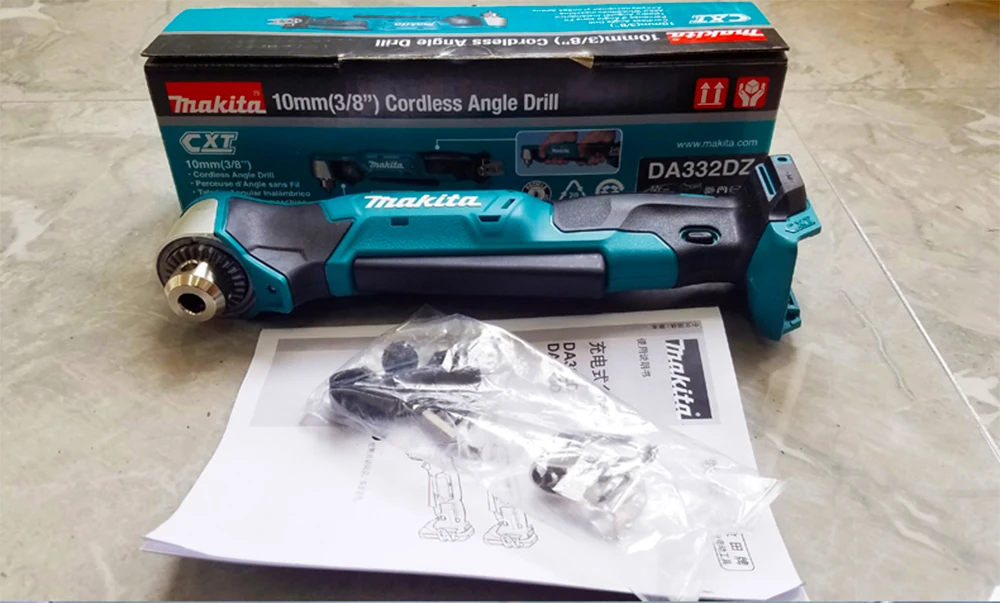 Новинка Makita 10 мм Беспроводная угловая дрель DA332DZ прямоугольная дрель DA333DZ ручная электрическая дрель 1100 ОБ/мин 12 В Электроинструмент только основной корпус