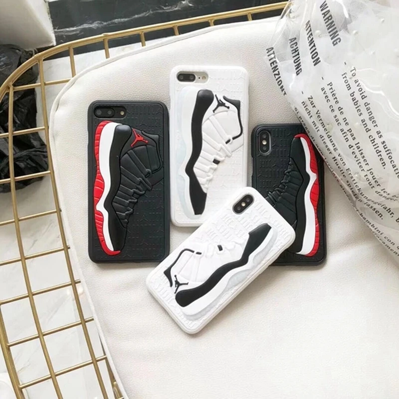 New 3D Jordan air AJ Basketball shoes pattern Soft TPU cover case for iphone 6 6S 7 8 Plus X XS XR MAX phone funda |