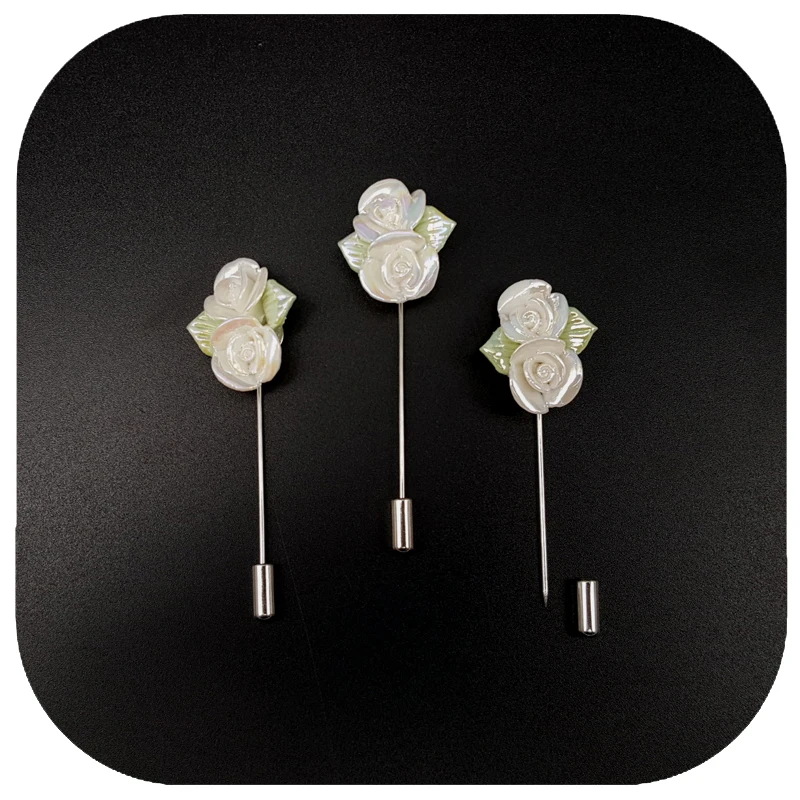 Необычный дизайн двойные белые розы отворот булавки | Украшения и аксессуары