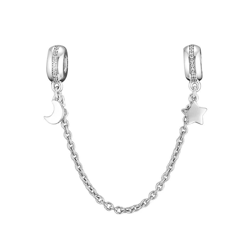

CKK Personal Galaxy Safety Chain Beads Charms Silver 925 Sterling Silver Jewelry Fits Bracelet Necklace Kralen Berloque Perles